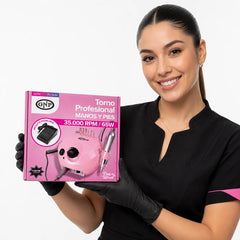 Lámpara Uv Para Uñas Gnp 180w + Torno Gnp 35000 Rpm C/pedal Blanco