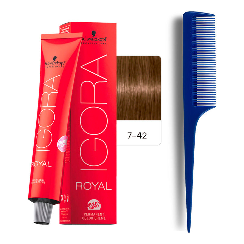 Tinta Igora Royal Schwarzkopf 60ml + Peine De Cola 7.42