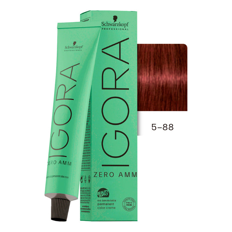 Tinta Igora Schwarzkopf Zero Amm 5-88, Sin Amoníaco
