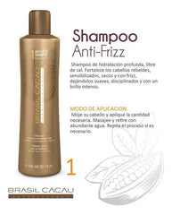 Shampoo Anti Frizz Brasil Cacau 300ml Hidratación