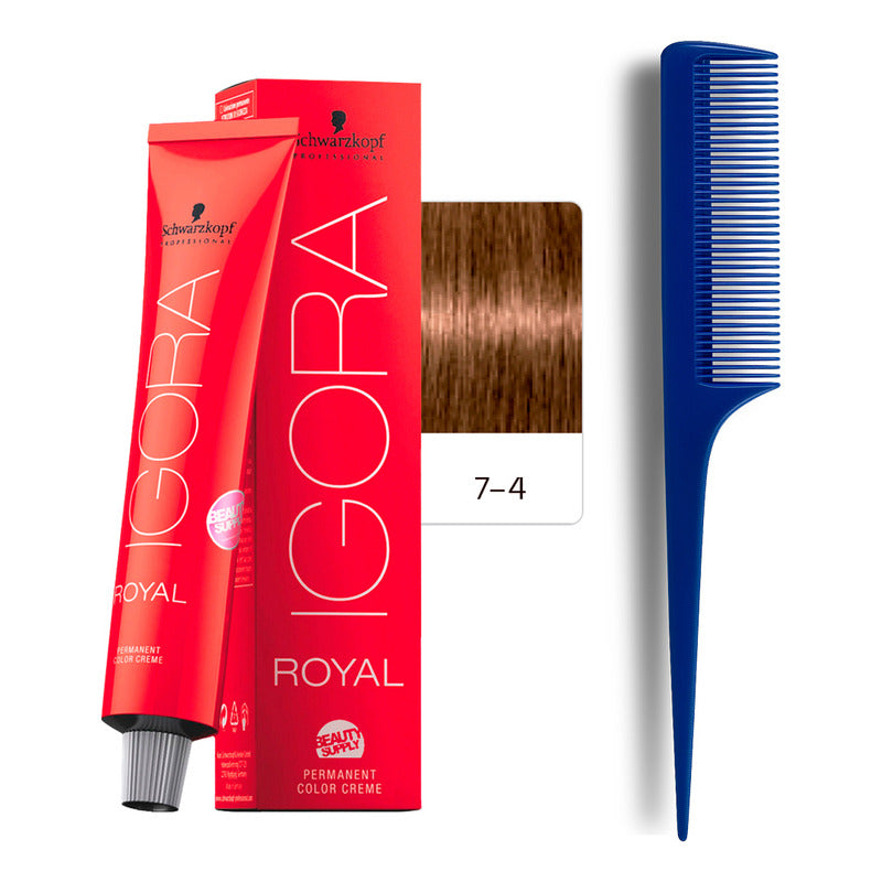 Tinta Igora Royal Schwarzkopf 60ml + Peine De Cola 7.4