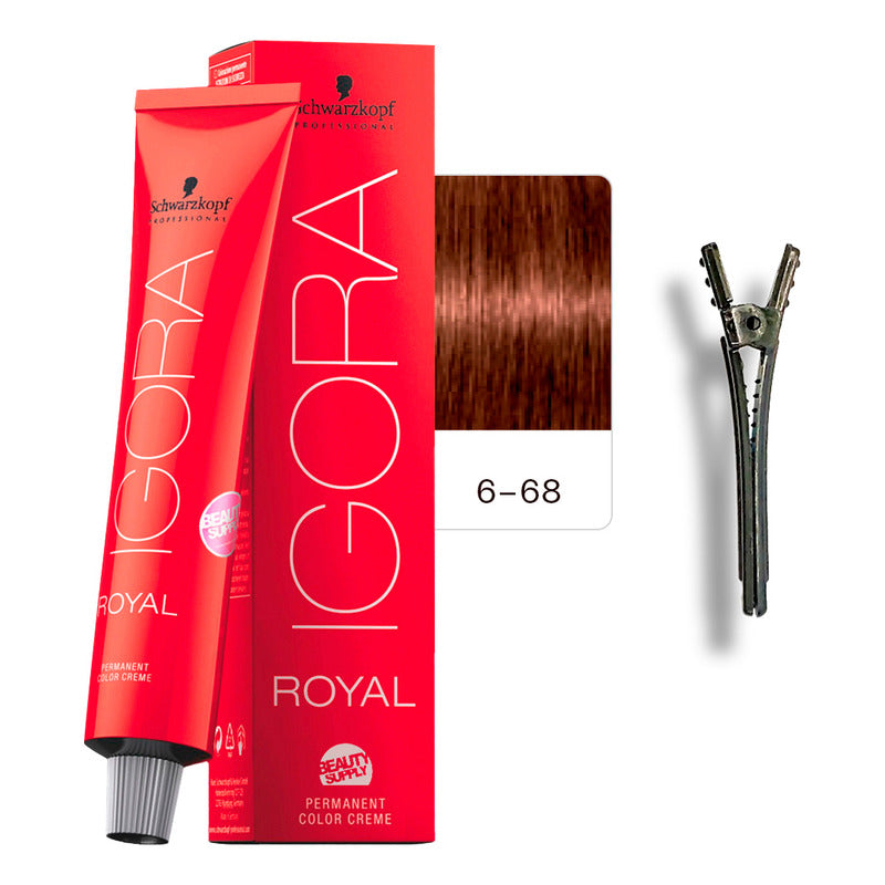 Tinta Igora Royal Schwarzkopf 60ml + Pinza Plástica 6.68