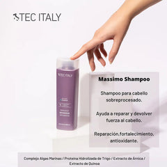 Shampoo Tec Italy Massimo 300ml Cabello Dañado