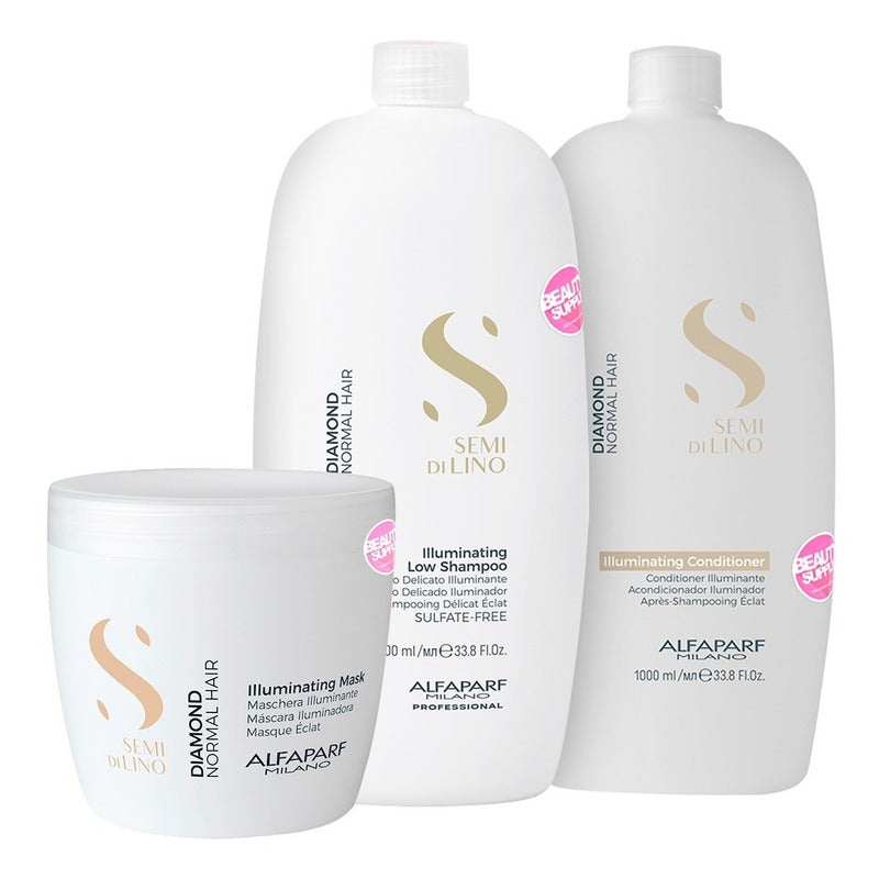 Shampoo, Acondicionador Y Mask Alfaparf Semi Di Lino Diamond