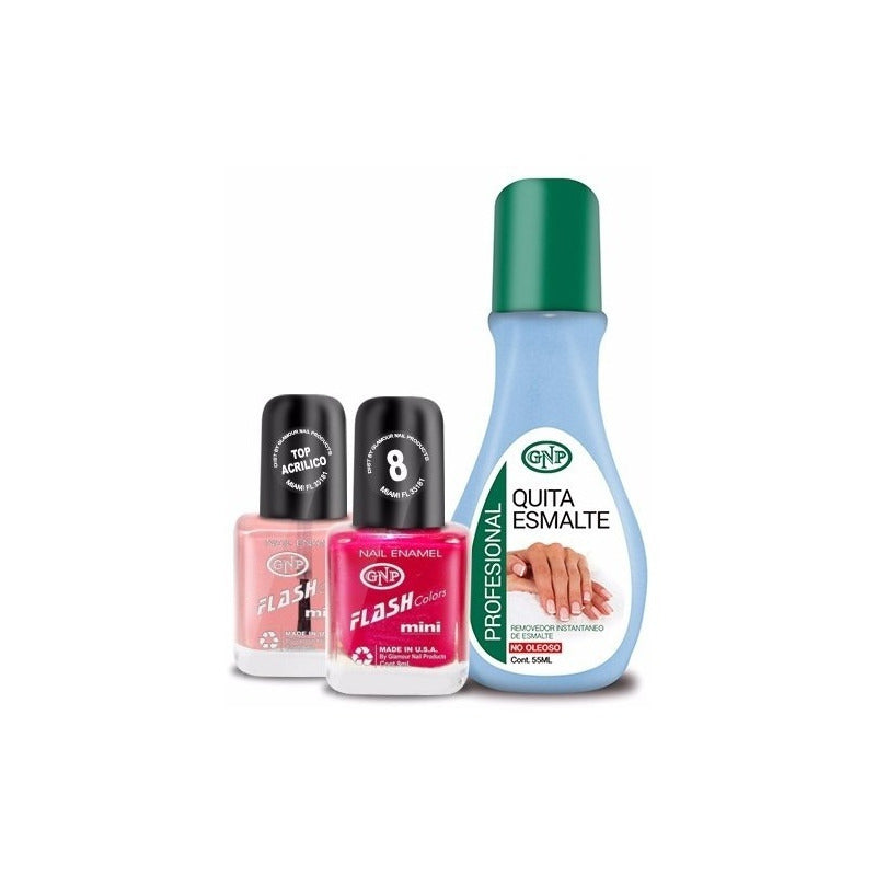 Kit Esmalte: Top Acrilico Y Quita Esmalte Gnp Nice