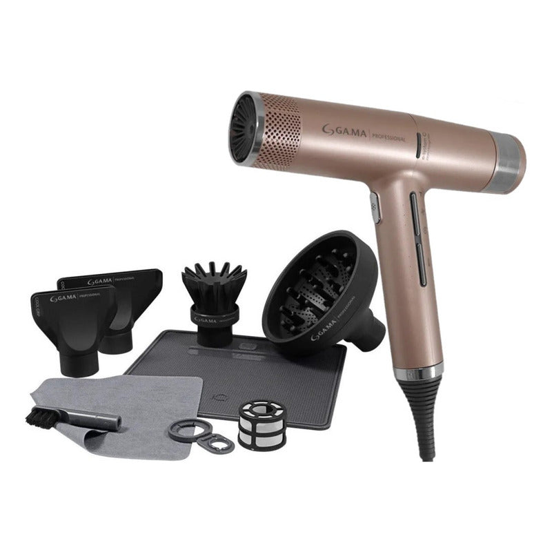 Secador Profesional Gama Iq3 Perfetto Pink Liviano Rose Gold