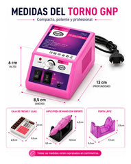 Lámpara Uv Para Uñas Gnp 280w Digital + Torno Gnp 25000 Rpm