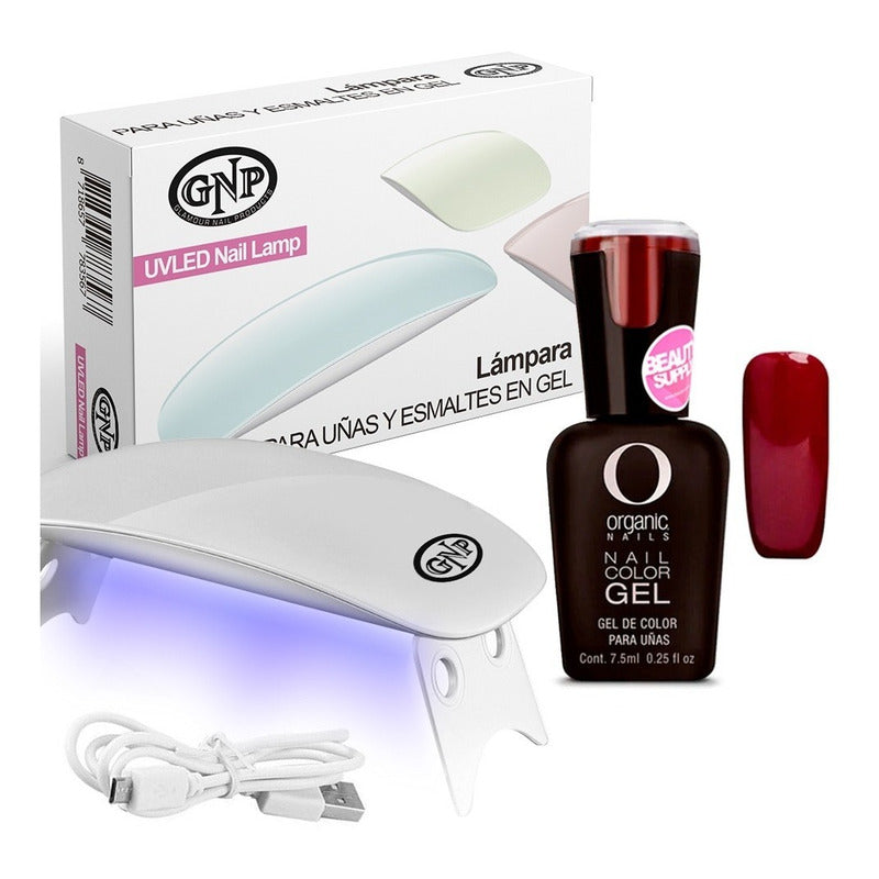 Kit De Esmalte Semipermanente Organic Nails 7.5ml Y Lampara