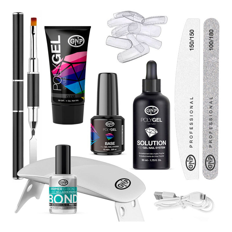 Kit Uñas En Polygel Gnp 9 Piezas Aplicador Y Lampara