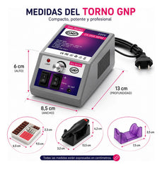 Lámpara Uv Para Uñas Gnp 280w Digital + Torno Gnp 25000 Rpm