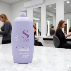Kit Alfaparf Smooth Xl Shampoo 1000ml, Acondicionador 1000ml , Máscara 500ml Y Fluido 125ml Para Cabellos Rebeldes