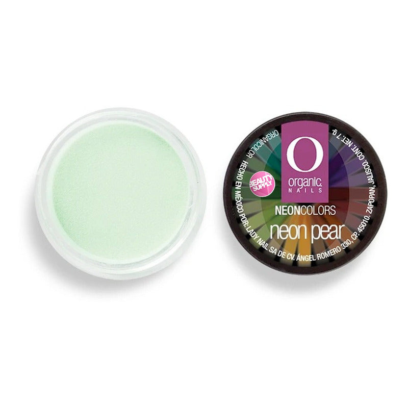 Polvo Acrílico Organicolor De Organic Nails Neon Pear Verde Lima