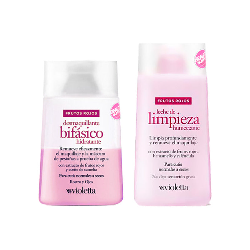 Desmaquillante Bifasico Violetta Y Leche De Limpieza Humecta