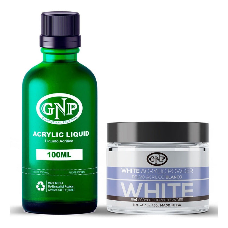 Polvo Acrilico Gnp 30gr Y Liquido Acrilico Monomero 100ml