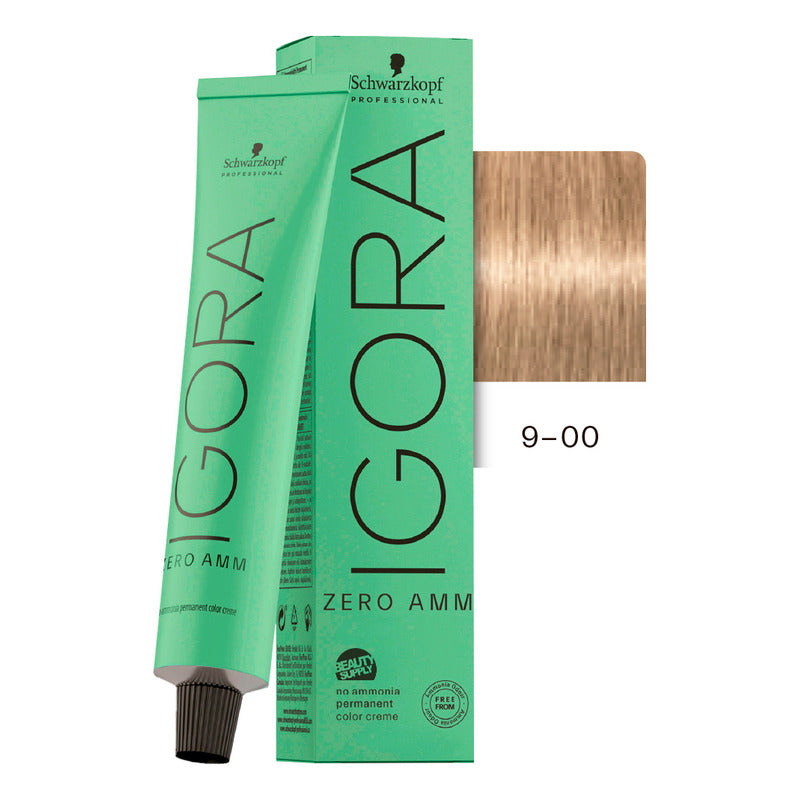 Tinta Igora Schwarzkopf Zero Amm 9-00, Sin Amoníaco