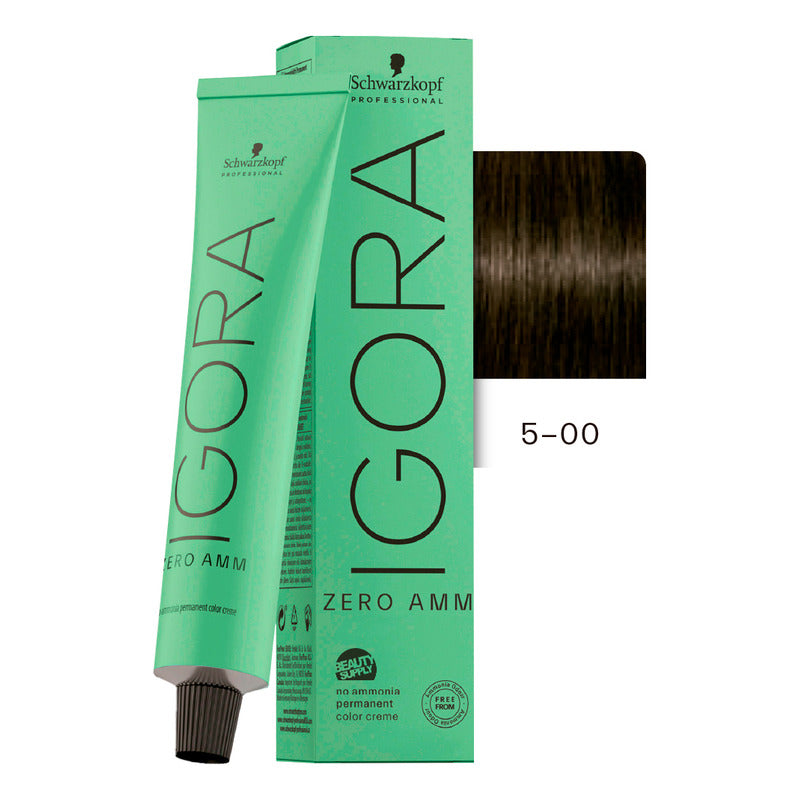 Tinta Igora Schwarzkopf Zero Amm 5-00, Sin Amoníaco