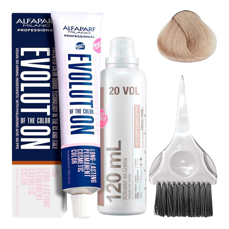 Tinta Alfaparf Evolution 60ml Vegana Con Pincel Y Oxidante