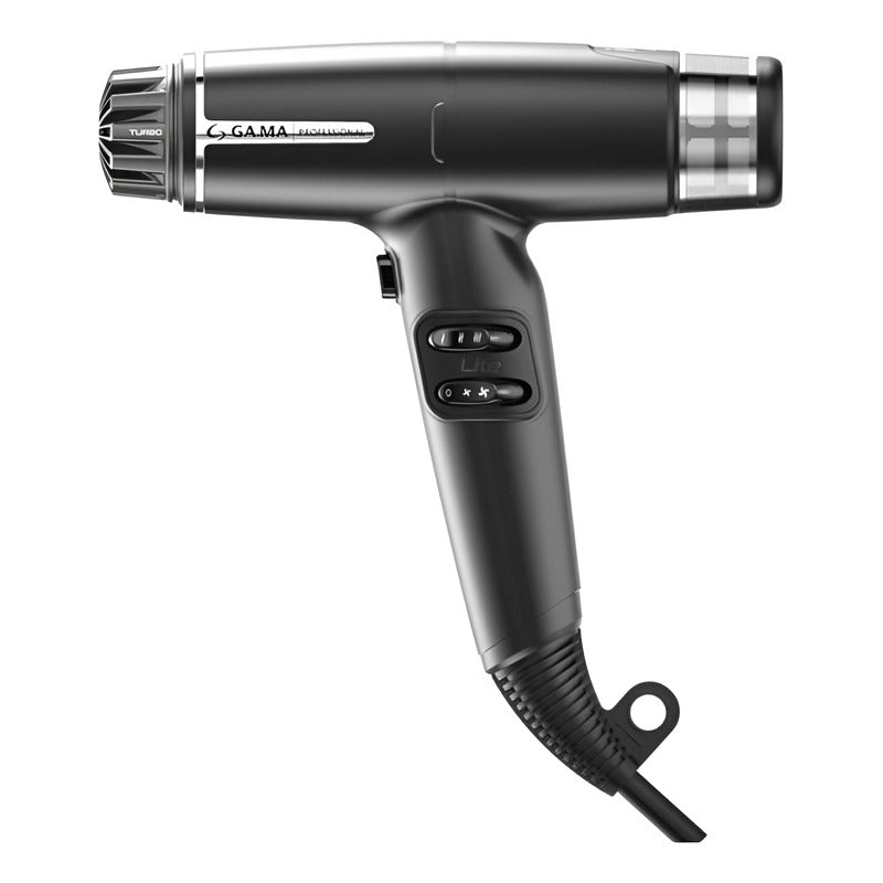 Secador Gama Iq Lite Max 1600w Dos Boquillas Un Difusor Negro