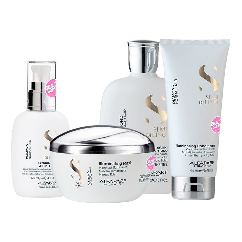 Pack Completo Alfaparf Diamond Semi Lino Para Brillo Extremo