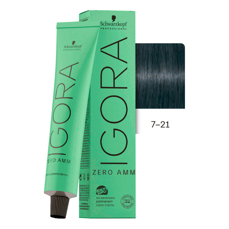 Tinta Igora Schwarzkopf Zero Amm 7-21, Sin Amoníaco