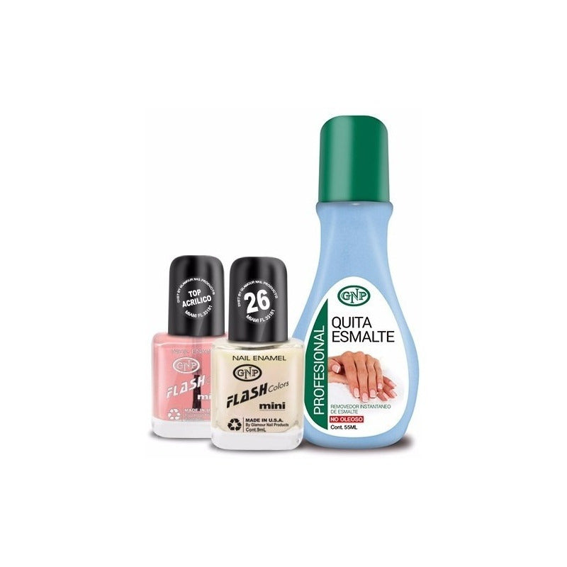 Set De Esmalte, Top Acrilico Y Quita Esmalte Gnp Nice