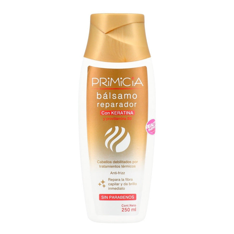 Balsamo Reparador Keratina Primicia 250ml, Sin Sal