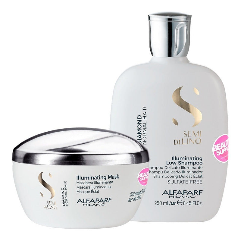 Shampoo Y Mascara Alfaparf Diamond Semi Lino Brillo Extremo