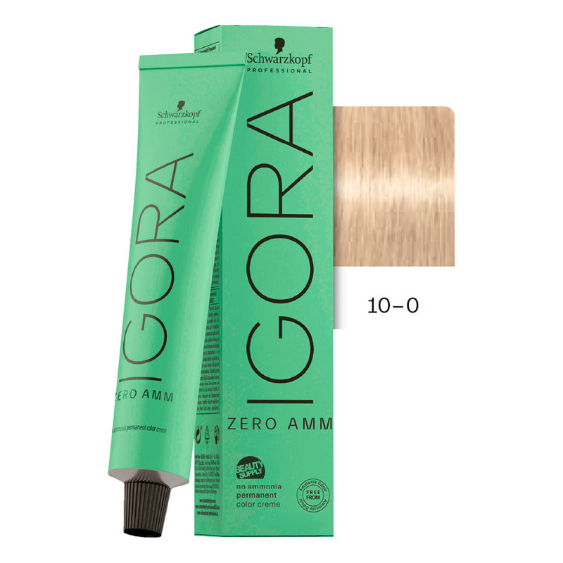 Tinta Igora Schwarzkopf Zero Amm 10-0, Sin Amoníaco