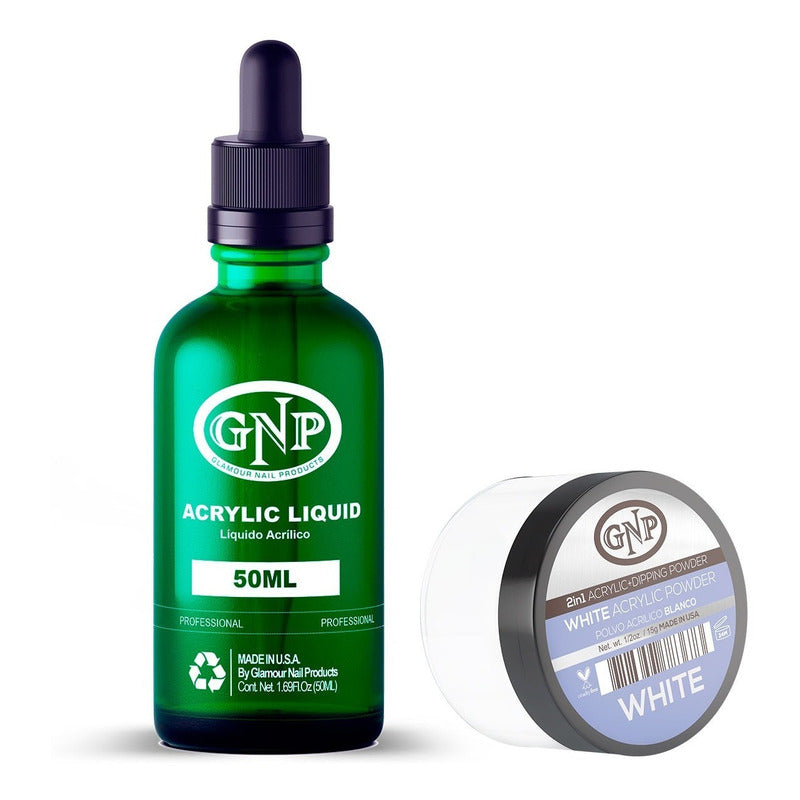 Polvo Acrilico Gnp 15gr Y Monomero Uñas 50ml