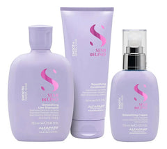 Shampoo Alfaparf Semi Di Lino Smooth 250ml + Acondicionador 200ml + Fluido 125ml Brillo Y Suavidad