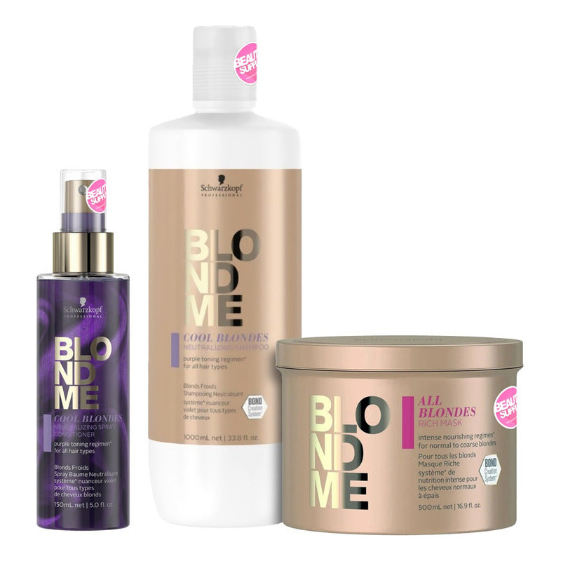 Shampoo Spray Matizador Y Mascara 500ml Schwarzkopf Blondme