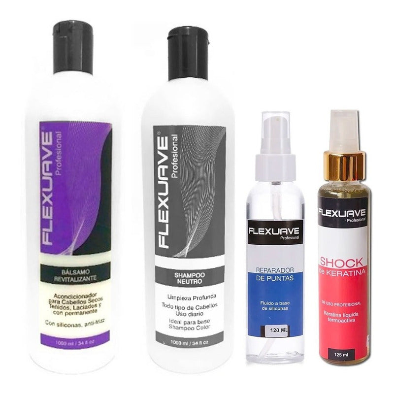 Shampoo Flexuave, Balsamo Revita,  Keratina Y Reparador Ptas