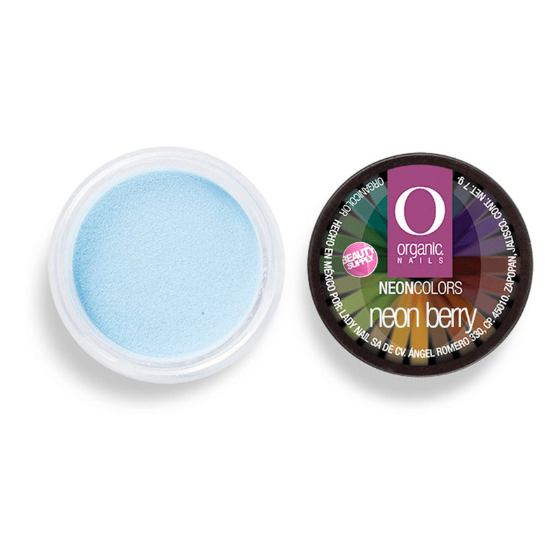 Polvo Acrílico Organicolor De Organic Nails Neon Berry Celeste