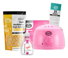 Kit Depilación Español Gnp Cera Perlas, Olla, Bandas, Aceite