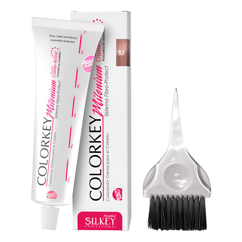 Kit Tinta Silkey Colorkey Milenium 120g + Pincel De Tinta 9.1