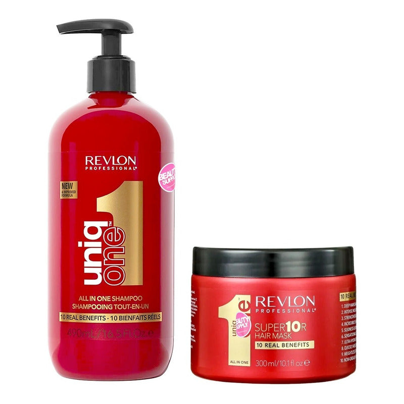 Kit Reparador De Cabello Revlon Uniq One Shampoo Ac+ Mascara Uniq One Original