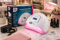Lámpara Uv Para Uñas Gnp 180w Digital + Torno Gnp 25000 Rpm
