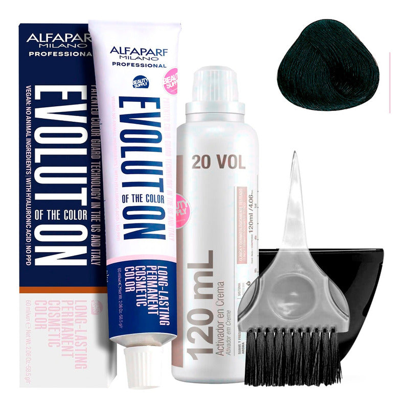 Kit Tinta Alfaparf De 60ml Naturals Bowl, Pincel Y Oxidante