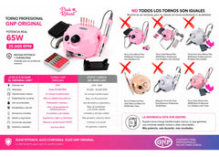 Lámpara Uv Para Uñas Gnp 280w + Torno Gnp 35000 Rpm C/pedal Blanco