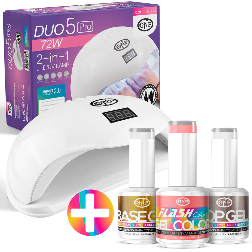 Combo 72w Kit de Esmaltes Semipermanentes Gnp + Base + Top. 21 Free