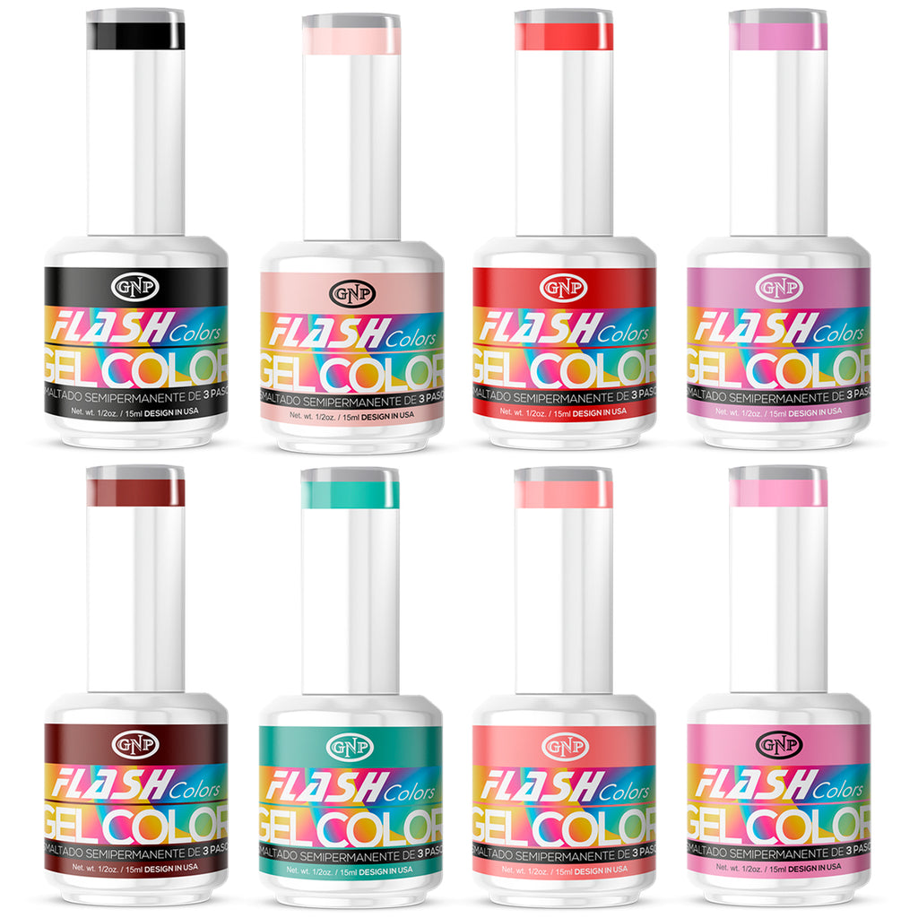 Combo de 8 Esmaltes Semipermanentes Gnp Vegano 21 FREE en Beauty Supply