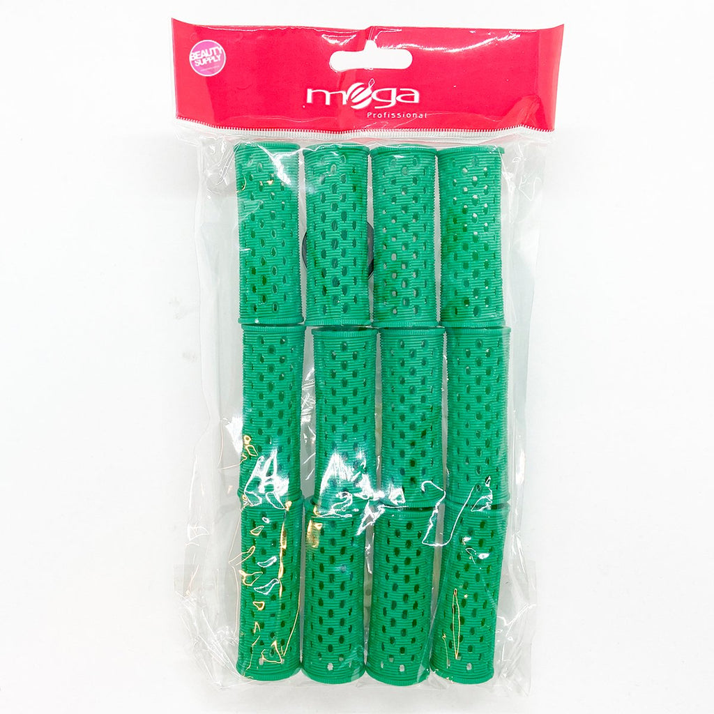 RULERO CORTO PÁSTICO VERDE 24MM C/PINZA MEGA en Beauty Supply