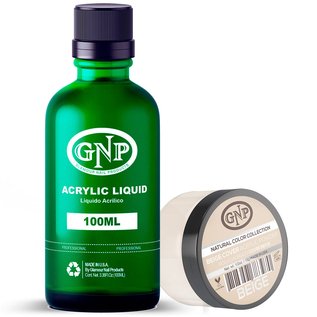 Cover GNP Beige 15Gr. + Líquido Acrílico GNP 100Ml en Beauty Supply