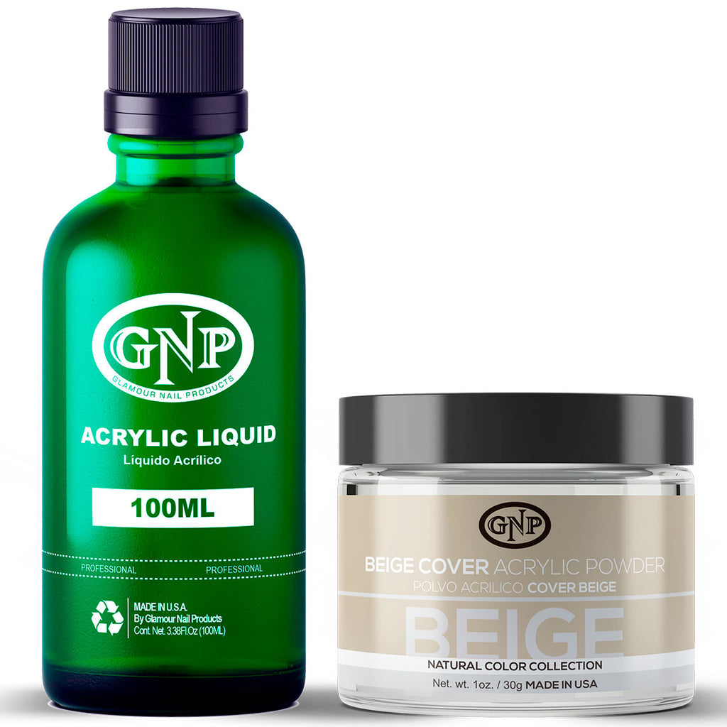 Cover GNP Beige 30Gr. + Líquido Acrílico GNP 100Ml en Beauty Supply
