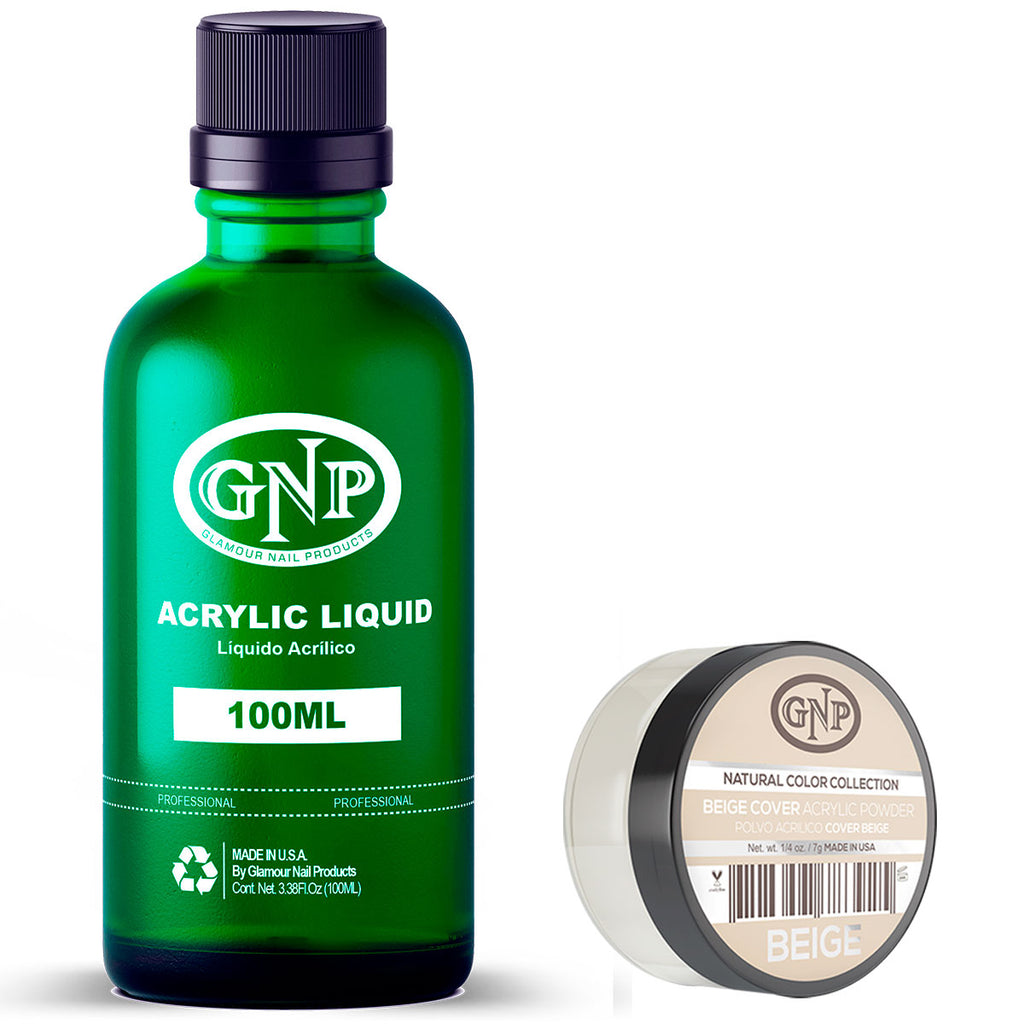 Cover GNP Beige 7Gr. + Líquido Acrílico GNP 100Ml en Beauty Supply
