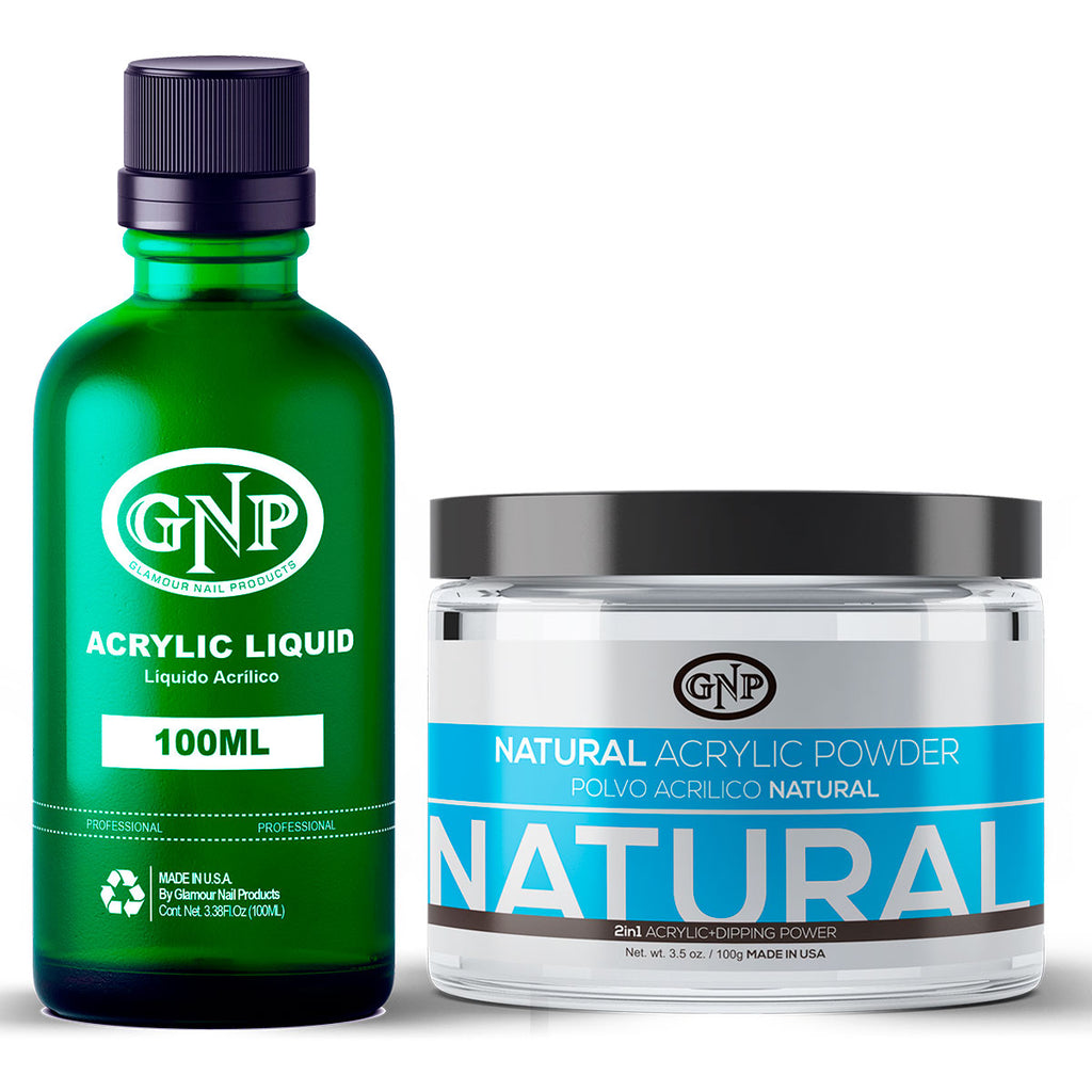 Polvo Acrílico GNP Natural 100Gr. + Monomero GNP 100Ml en Beauty Supply