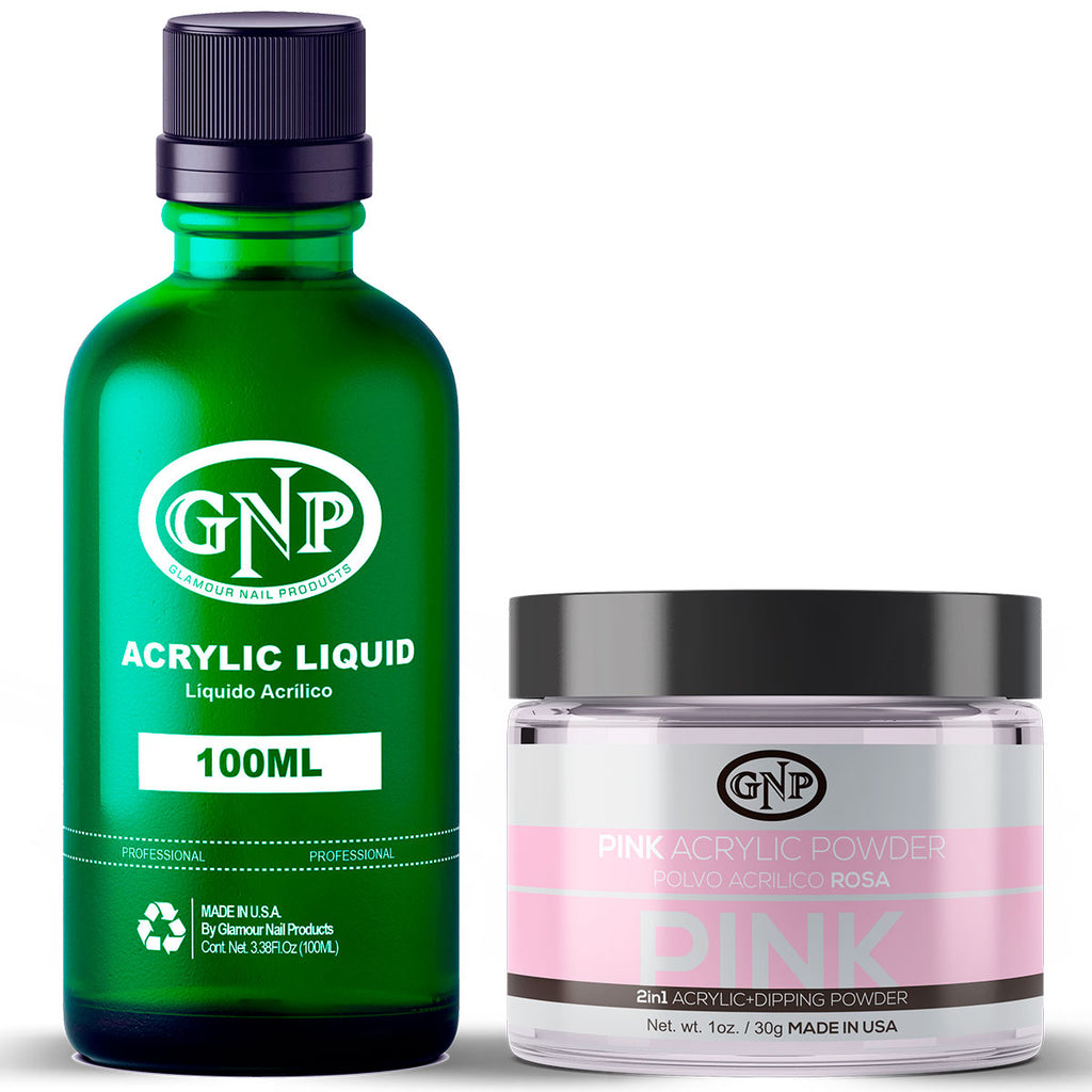 Polvo Acrílico GNP Pink 30Gr. + Líquido Acrílico GNP 100Ml en Beauty Supply
