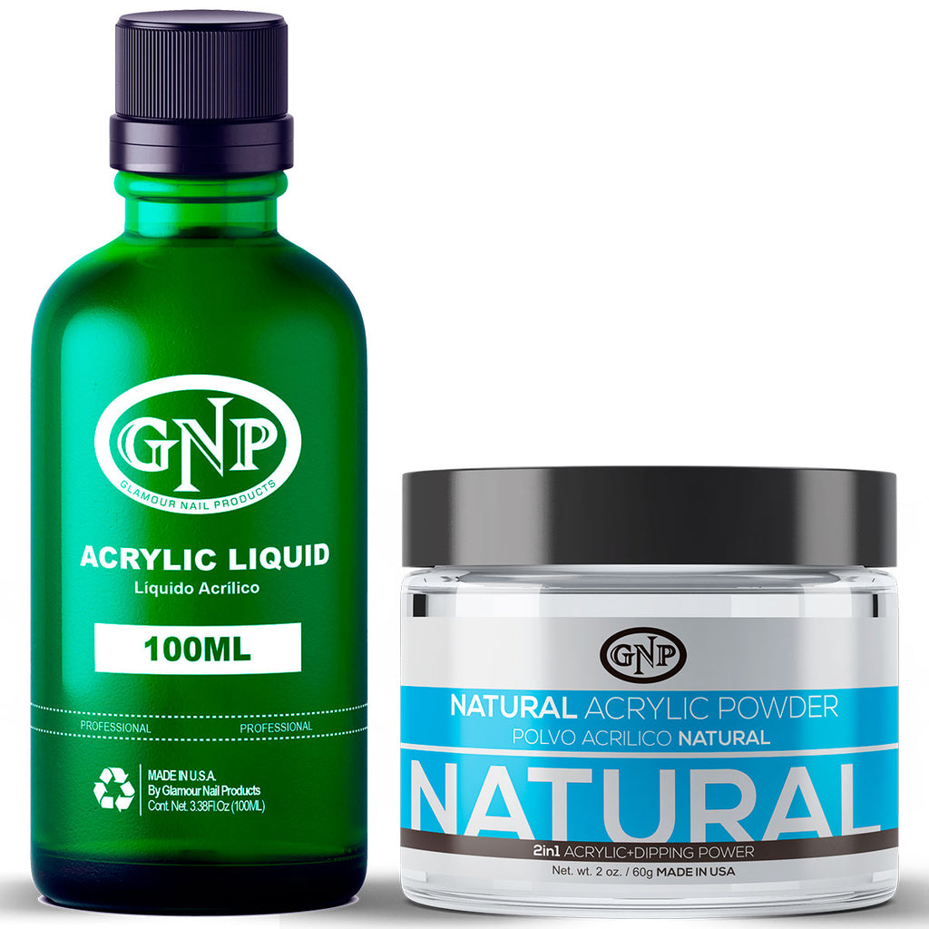 Polvo Acrílico GNP Natural 60Gr. + Monomero GNP 100Ml en Beauty Supply