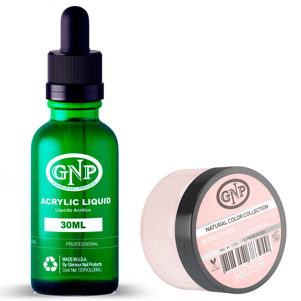 Cover GNP Rose 15Gr. + Líquido Acrílico GNP 30Ml en Beauty Supply
