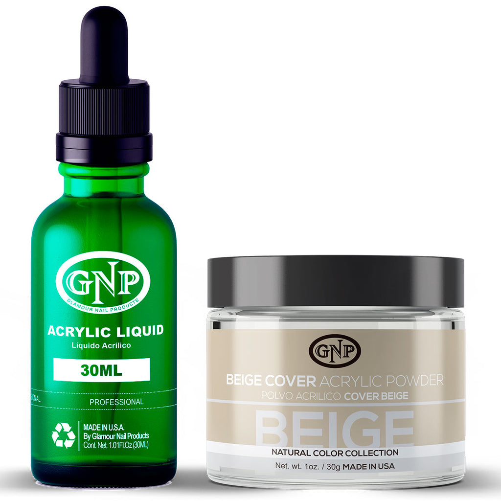 Cover GNP Beige 30Gr. + Líquido Acrílico GNP 30Ml en Beauty Supply